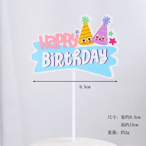 Que cắm HPBD 2 mũ sinh nhật NGẮN