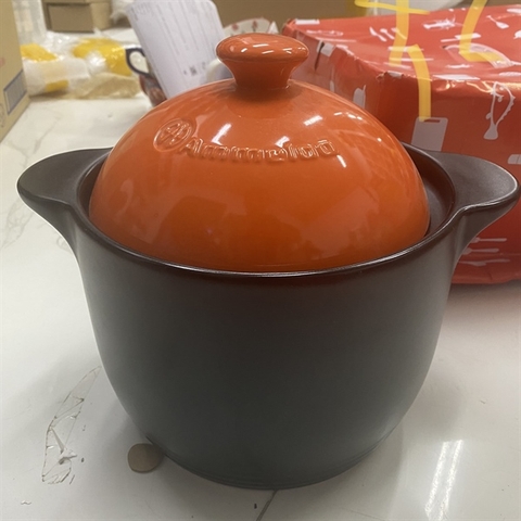 Nồi lẻ 18 đen nắp cam KT 27,5*15cm