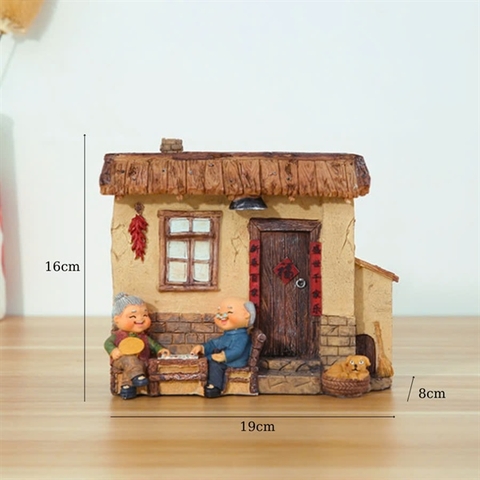 Ông bà đánh cờ+Ngôi nhà