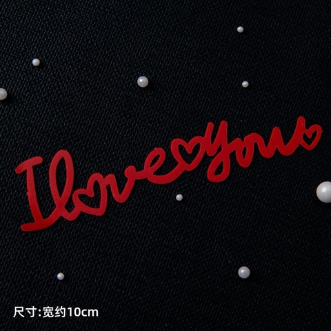 Set 10 topper mica i love you đỏ