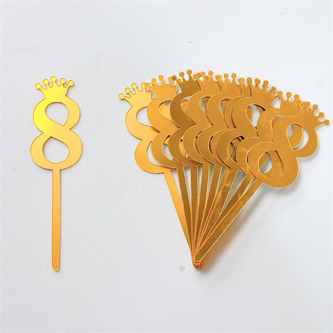 Set 10 mica SỐ 8 màu VÀNG