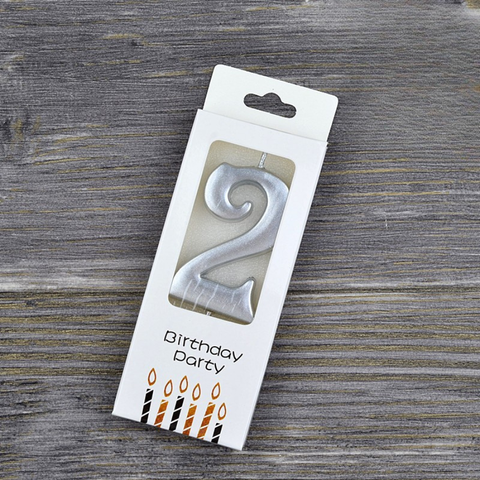 Nến số nhũ bạc 2