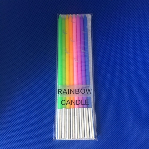 Nến thẳng CẦU VỒNG (vỉ 8 que)