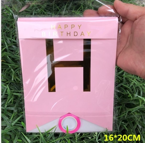 Set dây HPBD SIZE TO hồng ĐẬM chữ vàng (16*20cm)