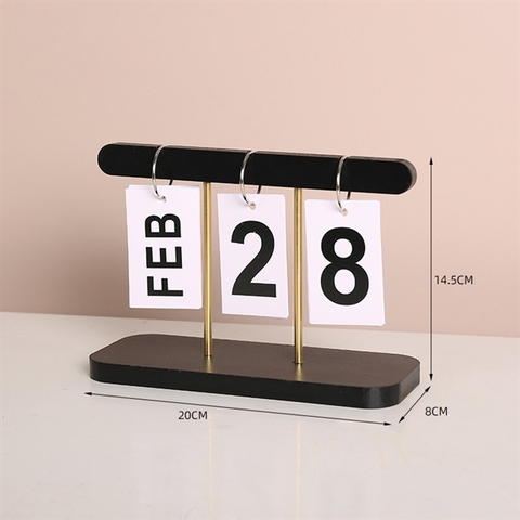 Lịch treo chữ T lật số 20*14,5*8cm - ĐEN