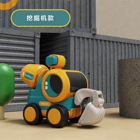 Đồ chơi XE XÚC màu XANH MINT nhựa đẹp CHẠY CÓT