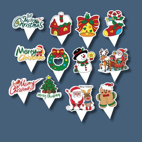 Set que giấy noel - tag 12 cupcake  MC