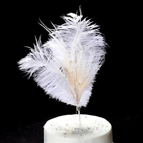 Que cắm lông vũ ngọc trai trắng NHỎ