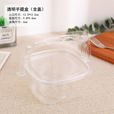 Hộp Pet H605 có quai xách lốc 50c