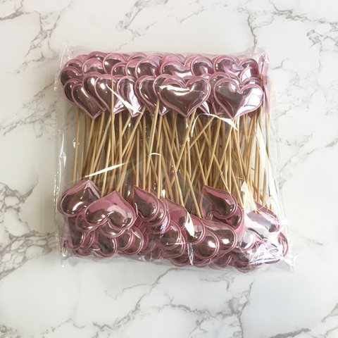 Set tim HỒNG bóng 50 que