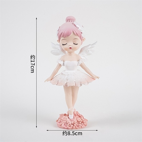 Em bé BALLE ĐỨNG váy trắng tóc hồng SỨ