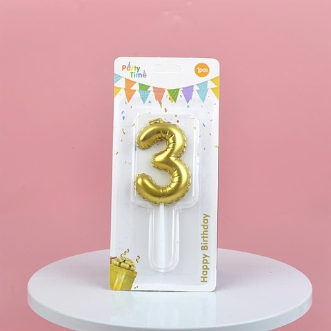 Set 10 NẾN BÓNG BAY số 3 màu vàng