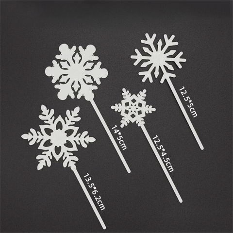 Set 4 bông tuyết NHỰA màu TRẮNG