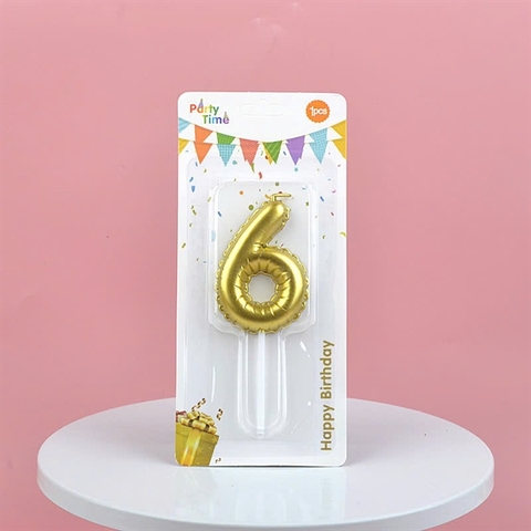 Set 10 NẾN BÓNG BAY số 6 màu vàng