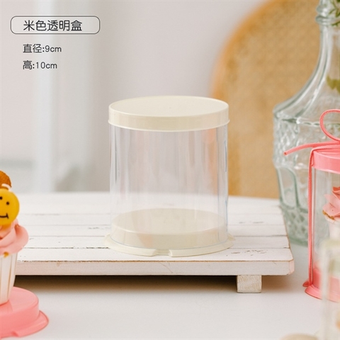 Set 10 hộp mica mini màu ngà 9*10cm