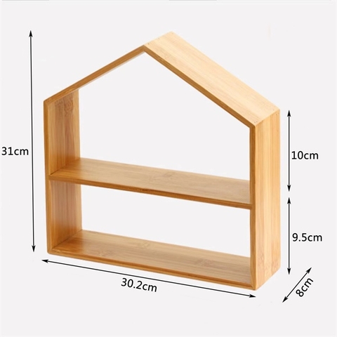 Cakestand gỗ nhà 2 tầng chữ nhật