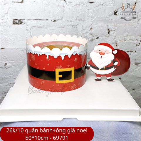 Set giấy quấn bánh noel 10 tờ đai áo
