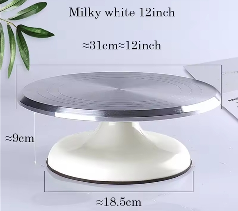 Bàn xoay inox chân nhựa trắng size 30cm