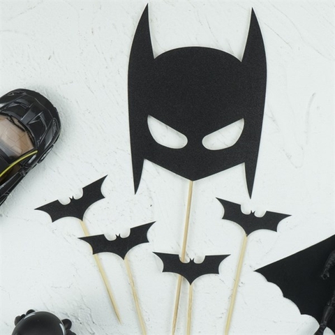 Set que cắm mặt nạ Batman đen + dơi