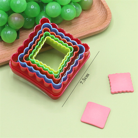 Bộ 5 khuôn nhấn HÌNH VUÔNG VIỀN SÓNG to nhỏ