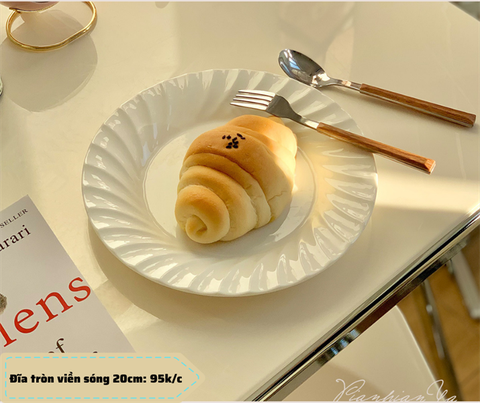 DC: đĩa trắng viền sóng sò 20cm