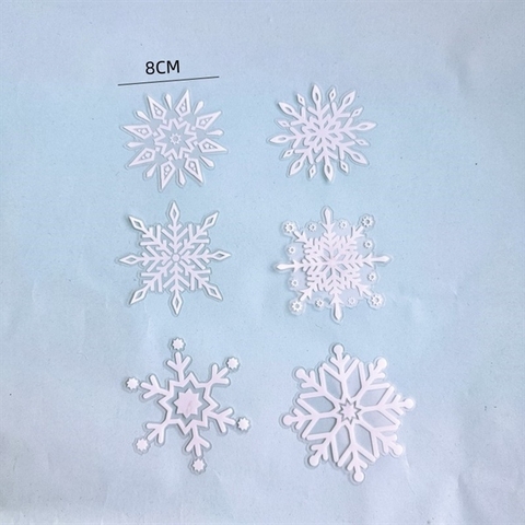 Set 6 que mica TRONG mỏng MC bông tuyết trắng TO NHỎ