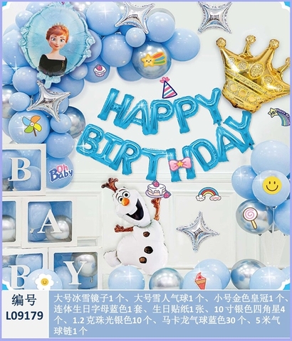 Set BÓNG bay + Bóng Chữ HPBD+ PHỤ KIỆN 09179