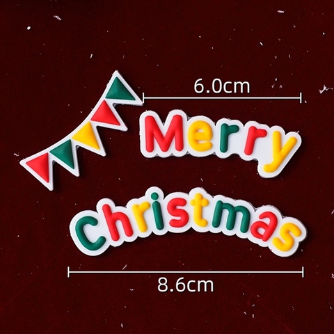 Que noel kute nhựa MC dải cờ xanh đỏ vàng