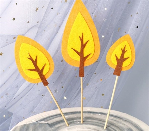 Set 3 que cây VẢI DẠ tán nhọn màu vàng cam