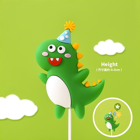 Kute khủng long béo gai cam + mũ sinh nhật bông vàng