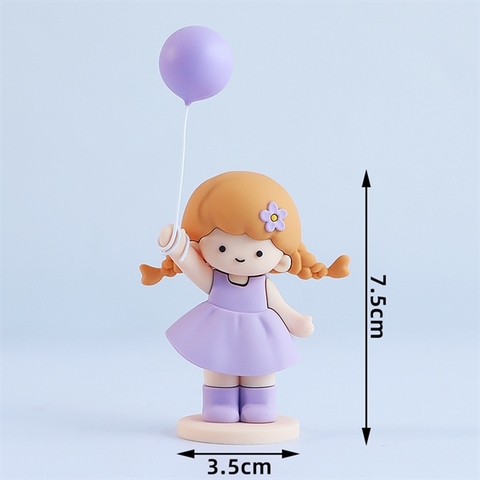 Kute siêu cấp bé gái váy TÍM cầm bóng bay