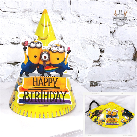 Mũ sinh nhật giấy-Minion và đồng đội(10 chiếc)