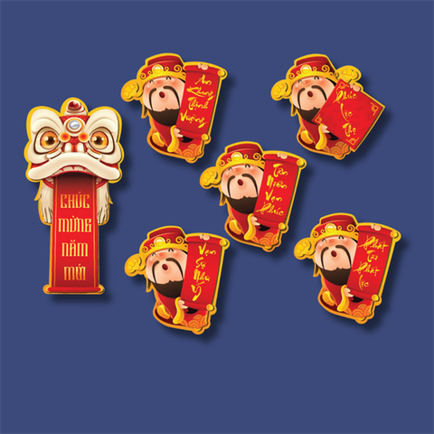 Set que giấy TẾT-combo 2 set 5 ông thần tài