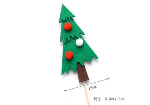 MC -Que cắm vải dạ cây thông quả đỏ trắng