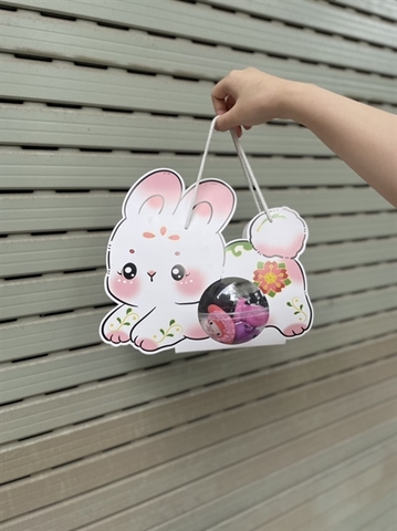 Set 5 hộp cầu đựng bánh có quai xách hình THỎ LND