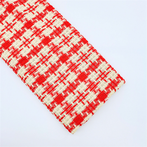 Vải dệt kim tuyến quấn bánh họa tiết CARO ĐỎ 30*75CM