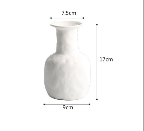 Bình decor cao cổ màu TRẮNG 17*9*7.5cm