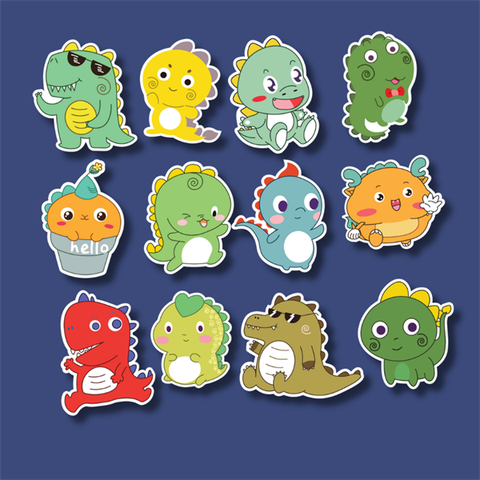 Set que giấy 12 KHỦNG LONG CHIBI (combo 2 set)