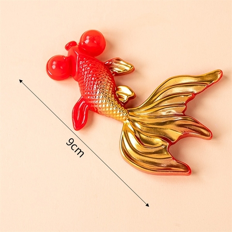 Trang trí cá chép nhựa màu ĐỎ - VÀNG