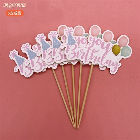 Que cắm SET 5 QUE YOU BIRTHDAY mũ sinh nhât + bóng bay