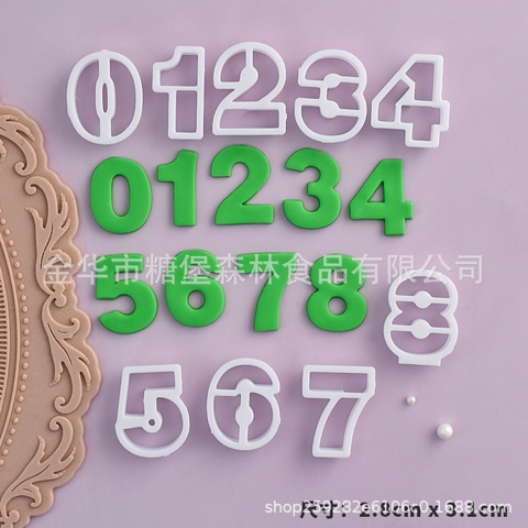 Khuôn nhấn số 0-9 nhựa 3,5cm