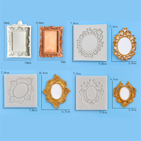 Set 4 Khuôn f khung gương viền hoa văn