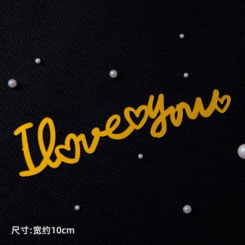 Set 10 topper mica i love you vàng