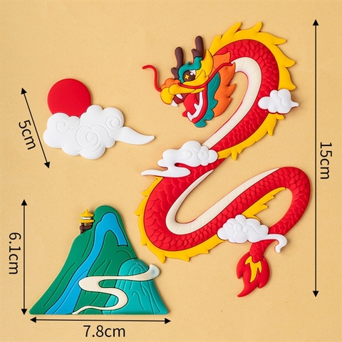 SET TẾT 3 chi tiết kute nhựa dẻo RỒNG + MÂY + NÚI