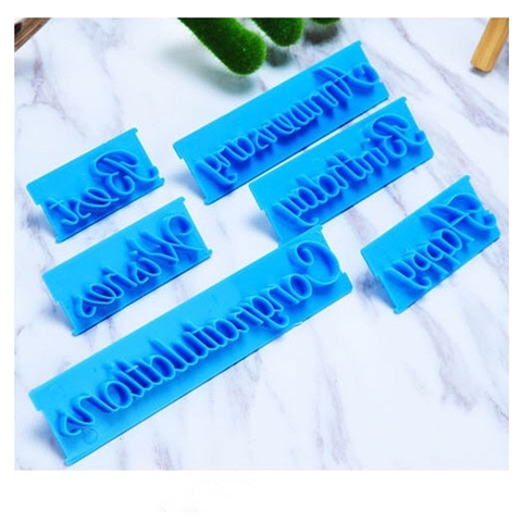 Set 6 Khuôn nhấn chữ màu XANH