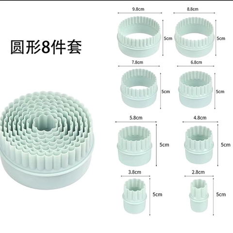 Set 8 khuôn nhấn nhựa to nhỏ hình hoa