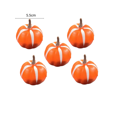 HLW - SET 5 Quả BÍ NGÔ XỐP màu CAM SỌC TRẮNG