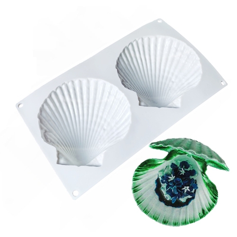 Khuôn 2 vỏ sò trắng size đại