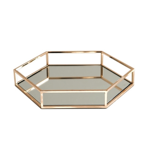 LẺ (BT 6532): Cakestand gương viền kính tổ ong