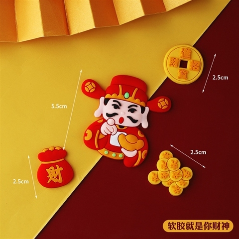 Set 4 chi tiết nhựa dẻo ÔNG THẦN TÀI + TÚI TIỀN mẫu 1